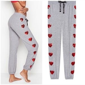Victoria's Secret heart bling jogger pants